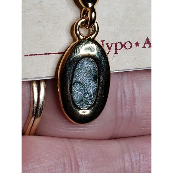 Courtney G Dangle Earrings, Gold Tone & Glitter Enamel, hypo allergenic, on card - Picture 5 of 9